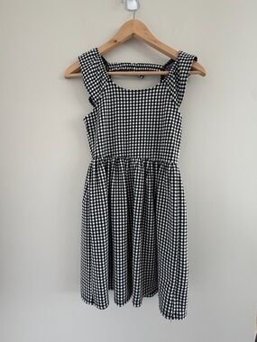 Tahari Girls Black White Gingham Dress Sz 10 Ruffle Cottagecore‎ Picnic Sundress